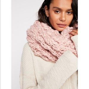 Free People Pink Chunky Knit Scarf